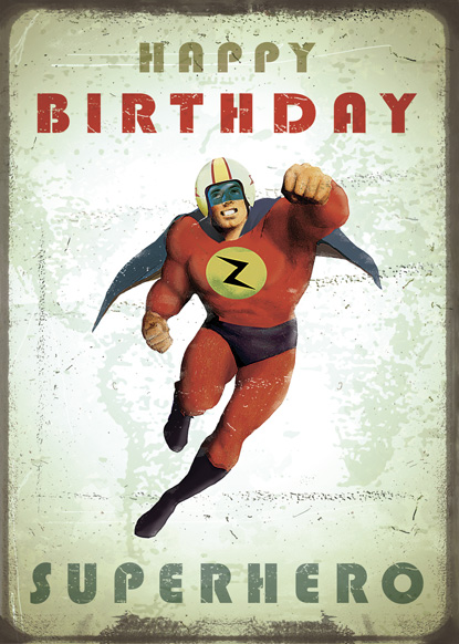 Happy Birthday Superhero Greeting Card by Max Hernn - Click Image to Close